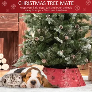 Collar de árbol de Navidad rojo rosa decorativo moderno de lujo para decoración de Navidad - Product Image 4