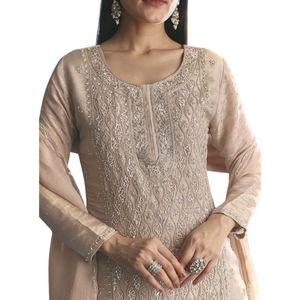 Tessuto oro Kurta Sharara Set con perline e paillettes per ricevimenti di nozze all'ingrosso eventi nuziali e Custom Premium festivo - Product Image 5