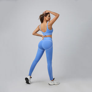 Conjunto de Yoga para Mujer al por Mayor, Sensación de Desnudez, Trajes Deportivos, Monos, Transpirables, de Secado Rápido, Spandex/Nailon, Dos Piezas, para Entrenamiento - Product Image 1