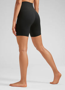 กางเกงขาสั้นรัดรูปเอวสูงไร้รอยต่อสำหรับผู้หญิงกางเกงขาสั้นผ้ายืดสี่ทางสำหรับเล่นโยคะยิมออกแบบโลโก้ได้ตามต้องการ - Product Image 4