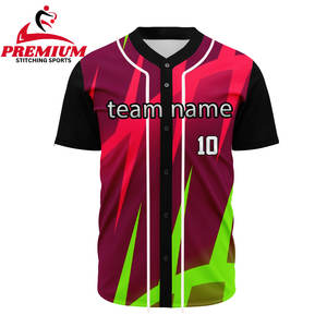 Camisetas de Béisbol de Poliéster Elásticas de Secado Rápido y Transpirables de Alta Calidad, Personalizadas, con Cuello en V, Bordadas, Estampadas, Tallas Grandes - Product Image 1