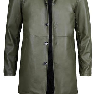 เสื้อโค้ทหนังระบายอากาศกันน้ำปรับแต่งได้สำหรับผู้ชายมีกระดุมกระเป๋าปรับขนาดได้แขนยาวสีพื้น - Product Image 4