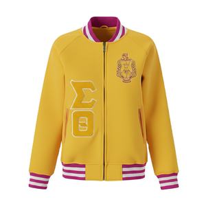 Chaqueta Universitaria Delta Sigma Theta al por Mayor para Hombre, Chaqueta Bomber con Letras Bordadas en Chenilla de la Hermandad Griega, Diseño Personalizado - Product Image 4