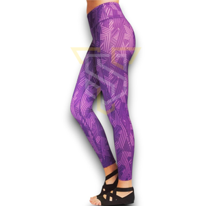 Leggings de yoga professionnels en spandex pour femmes XL sur mesure directement de l'usine pantalon actif sublimé de haute qualité taille élastique - Product Image 5