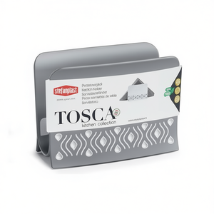 Servilletero Gris TOSCA de Stefanplast, 15.5x7.5cm, Diseño Gris Elegante para Decoración de Mesa, Anillos para Servilletas - Product Image 2