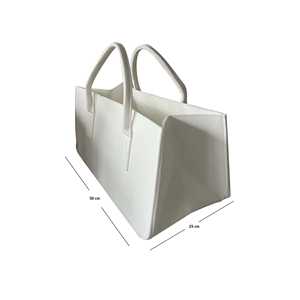 Sac de transport blanc moderne en feutre pour bûches avec écran, en toile cirée - Product Image 6