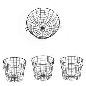 Panier de rangement en métal pour la maison, design moderne, panier en finition peinture poudre noire, artisanat, panier de rangement, vente chaude - Product Image 4