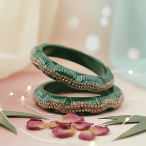 Ensemble de 2 bracelets en cristal Wave Lac vert émeraude - Product Image 5