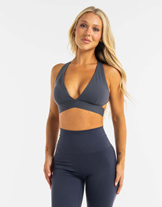Conjunto de Yoga de 2 Piezas para Mujer, Talla Grande, Color Gris, Personalizado 2026, OEM, Leggings Ajustados con Cintura Alta, Elásticos y Flexibles - Product Image 6