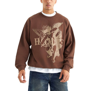 Sweat-shirt imprimé pour homme 100% fibre de polyester, ample, tendance, col ras du cou, pull à manches longues, sweats thermiques pour homme - Product Image 1