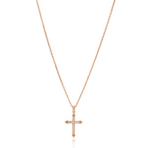 Clear Zircon Stone <b>Cross</b> Design Charm Necklace <b>Pendant</b> Turkish Handmade Wholesale 925 Sterling Silver Jewelry - Product Image 1