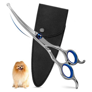 Durable Stainless Steel <b>Curved</b> Pet Grooming <b>Scissors</b> with Anti-Slip Grip Simple Design Eco-Friendly & Easy to Use - Product Image 1