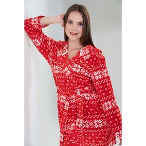 Robe courte à capuche en polaire corail pour femme avec poches, couverture confortable et ample pour la maison - Product Image 5