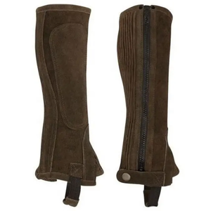 Usine directe équitation daim cuir de vachette demi-chaps/meilleur personnalisé équestre daim cuir de vachette demi-chaps - Product Image 2