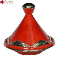 Assiette marocaine émaillée écologique, faite à la main, avec couvercle conique traditionnel en terre cuite, pour la maison, l'hôtel, le café, le restaurant, les mariages