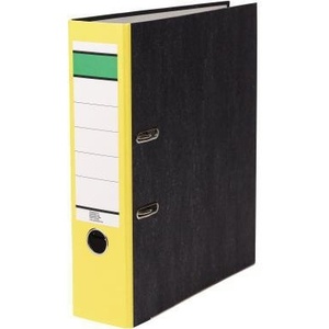 80mm Binder in DIN <b>A4</b> Format 100% Recycled Paper Yellow Neutral Goods File <b>Folder</b> Accessories - Product Image 1