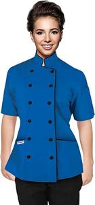 Chaqueta de Chef Ejecutiva de Manga Corta, Uniforme de Cocina, Azul, para Hombre - Product Image 5