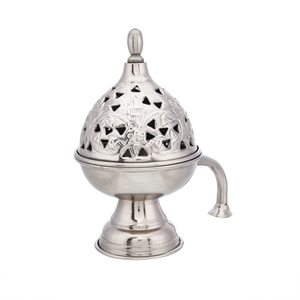 Brûleur Bakhoor en laiton gravé avec couvercle dôme et socle pour parfum de maison et prières - Product Image 2