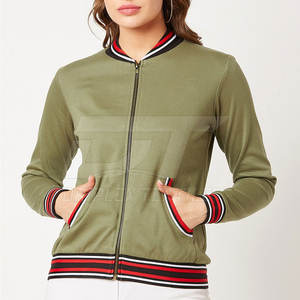 2025 High Quality <b>Women</b> Bomber <b>Jacket</b> <b>Women's</b> Standing Collar Long Sleeve Full <b>Zip</b> <b>up</b> Bomber <b>Jacket</b> - Product Image 1