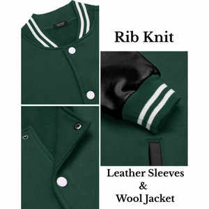 Venta al por mayor de fábrica logotipo personalizable de manga larga Streetwear Varsity chaquetas CollegeBaseballjacket para los hombres - Product Image 3