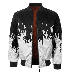 Custom Men's 100% Polyester Silk Bomber <b>Jacket</b> High Quality Winter Casual Style Zipper Closure <b>Light</b> New Printed XL Hooded - Product Image 3