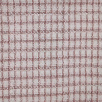Tissu en tweed polyester en gros, tweed à carreaux métalliques dorés personnalisé 650 GSM pour manteaux, sacs et chapeaux