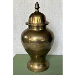 Urnas de cremación con acabado dorado de latón populares para cenizas humanas, urna de ceniza de latón hecha a mano, patrón grabado, suministros funerarios, urnas - Product Image 1