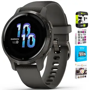 010-02429-00 Venu 2s健身智能手表，带石板边框和石墨硅胶表带束，包括Tech Smart USA Fitness We