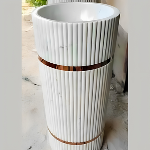 Lavabo de Pedestal de mármol portátil de calidad superior Fregadero de piedra natural de lujo para interiores modernos - Product Image 4