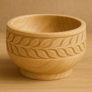 Bol en bois moderne avec perforation circulaire festive élégante avec insert en verre intérieur pour la cuisine et la décoration de fête - Product Image 5