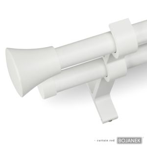 BOJANEK Double Curtain Rod 19 + 19 mm Carbon Steel Traditional Different Lengths Different Finials Colors Easy Customization - Product Image 1