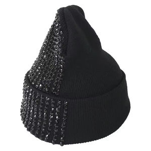 Bonnet d'hiver unisexe en tricot en laine de couleur unie à la mode avec logo brodé personnalisé Bonnet chaud en coton Processus de voyage Impex - Product Image 2
