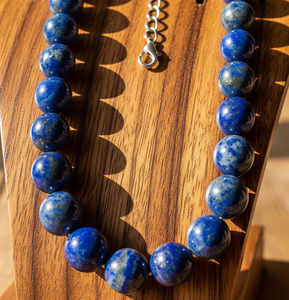 Fabriqué à la main 18 pouces femmes argent 925 collier serrure noué à la main conception haute qualité naturel Lapis Lazuli pierre perles mode - Product Image 6