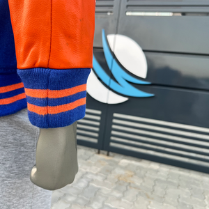 Chaqueta Universitaria Moderna para Hombre, Ropa Casual, Chaqueta Universitaria al por Mayor, 100% Lana en el Cuerpo y Mangas de Cuero, Chaquetas de Baloncesto - Product Image 6