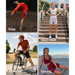 Short de yoga à taille haute et à séchage rapide pour femmes, personnalisé, modèle solide, teint en vêtement, Pilates, fitness-OEM/ODM disponible - Product Image 5