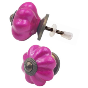 Boutons de porte de tiroir d'armoire en céramique Fuchsia néon pour cuisine chambre entrepôt extérieur salon Villa hôtel armoire utilisation - Product Image 2