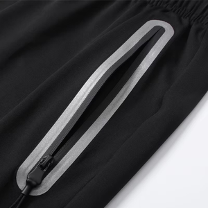 Ensemble de survêtement 2 pièces en polyester et élasthanne respirant avec cordon de serrage, vêtements de fitness, logo personnalisé, survêtement de course - Product Image 4