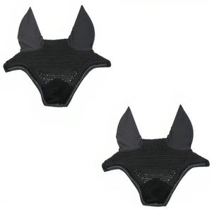 Accessoires d'équipement d'équitation Conception personnalisée Voile de mouche d'oreille de cheval en coton avec logo personnalisé Bonnet de cheval respirant - Product Image 6