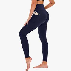 Leggings de Yoga de Cintura Alta para Mujer, Talla Grande, Sensación Desnuda, Levanta Glúteos, Secado Rápido, Alta Elasticidad, Nailon, Spandex, Cintura Elástica - Product Image 3