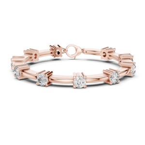 กำไลข้อมือโมอิสซาไนต์ทรงกลมเจียระไนแบบบริลเลียนต์ 5.6 กะรัต เงินแท้ 925 สำหรับเจ้าสาวและงานแต่งงาน เครื่องประดับชั้นดี กำไลเทนนิส ขายส่ง - Product Image 1