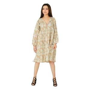 Boho Hippie 6XL Coton Robe Casual Summer Wear avec Tunique Courte Manches Dentelle Décoration Floral Bloc Imprimer Genou Longueur Lavable - Product Image 2