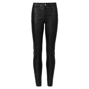 ¡Novedad de 2025! Pantalones de cuero de Material sólido de Invierno para mujer con cremallera, pantalones delanteros planos para mujer - Product Image 3