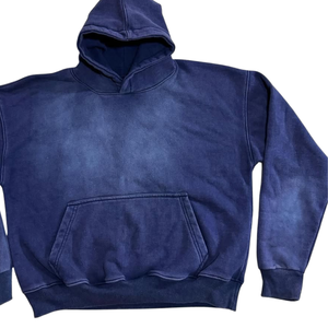 Vente en gros de sweats à capuche personnalisés délavés à l'acide et délavés au soleil 100% sweats à capuche surdimensionnés en coton doux à épaules tombantes - Product Image 2