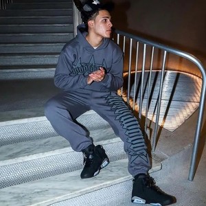 ชุดวอร์ม เสื้อฮู้ดดี้และกางเกงจ็อกเกอร์ ชุดกีฬาสวมใส่สบายสำหรับผู้ชายและผู้หญิง ชุดวอร์มพรีเมียมแบบยูนิเซ็กซ์ ชุดลำลองสองชิ้น - Product Image 4