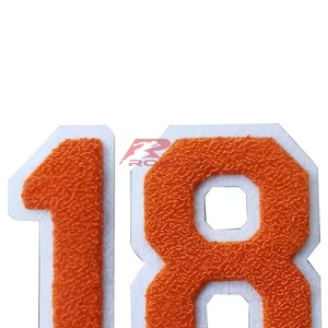 Best Custom Towel Chenille Patch Number and Name Embroidered Heat <b>Press</b> Large Designer Embroidery Chenille Patches for Hats - Product Image 2