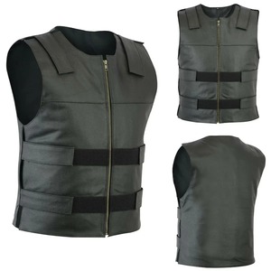 Men's Vest Skull <b>Leather</b> <b>Jacket</b> Solid <b>Sleeveless</b> Men Clothing Top Quality - Product Image 5