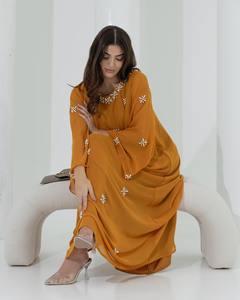 Nueva Llegada, Abaya Árabe Mukhawar Elegante Hecha a Mano de Manga Larga Antiarrugas para Adultos, Tela de Seda Lujosa de Primera Calidad para ORACIÓN - Product Image 4