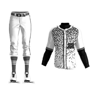 Camisa de béisbol con botones sublimados hechos a medida con pantalón largo, fabricante de uniformes de béisbol transpirables para hombres en Pakistán - Product Image 6