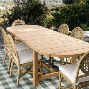 Mesa de comedor de madera maciza moderna personalizable, muebles para el hogar de granja y Hotel, forma ovalada con embalaje de acabado para apartamentos - Product Image 5