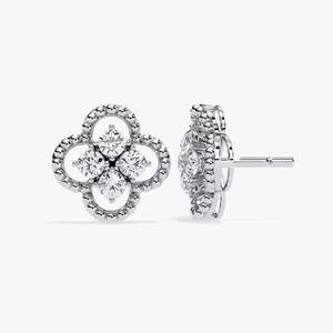 Boucles d'oreilles personnalisées en or rose avec diamant pour anniversaire, cadeau de fiançailles, fête et occasion de mariage Boucles d'oreilles en diamant - Product Image 2